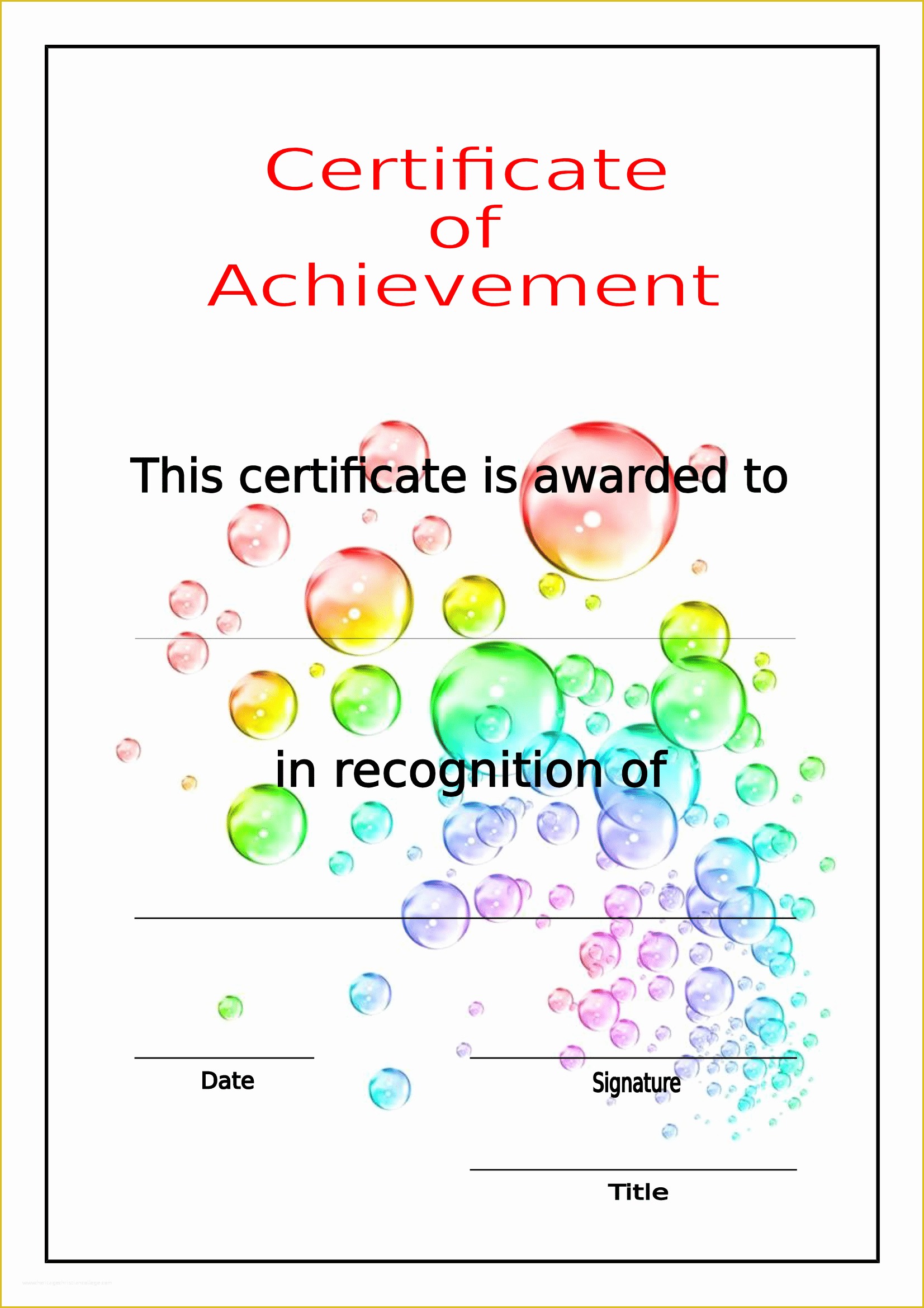 Certificate Of Achievement Template Free Of Printable Certificate Of Achievement Free Download Template