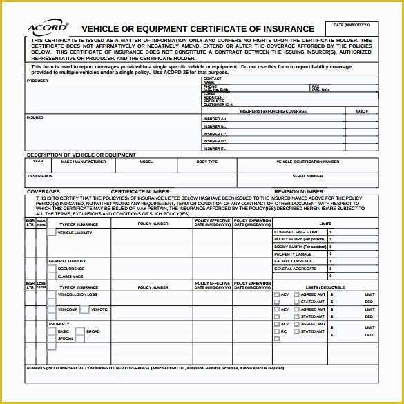 Certificate Of Insurance Template Free Of 15 Certificate Of Insurance Templates to Download