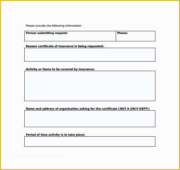 Certificate Of Insurance Template Free Of Certificate Insurance Template 14 Download Free