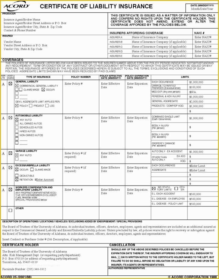 Certificate Of Insurance Template Free Of Download Insurance Certificate Templates for Free