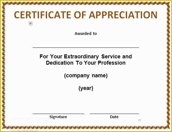 Certificate Of Recognition Template Free Of 30 Free Certificate Of Appreciation Templates and Letters