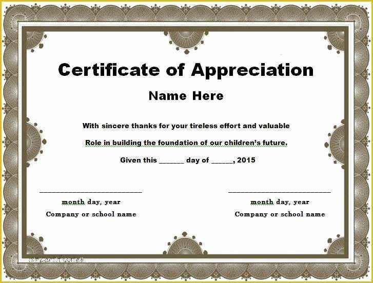 Certificate Of Recognition Template Free Of 30 Free Certificate Of Appreciation Templates and Letters