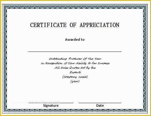 Certificate Of Recognition Template Free Of 30 Free Certificate Of Appreciation Templates and Letters