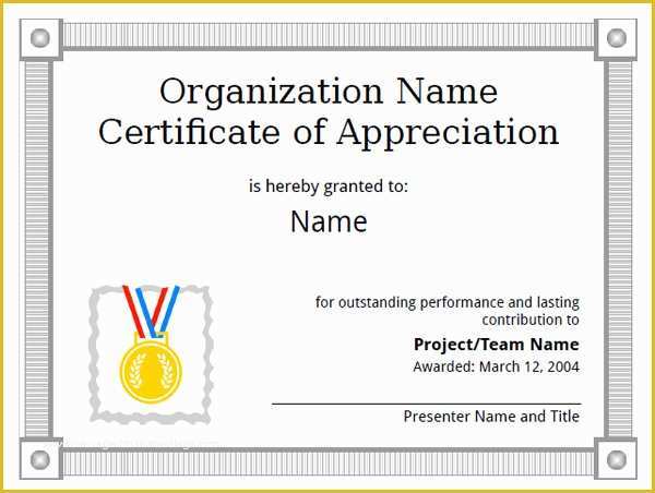 Certificate Of Recognition Template Free Of 31 Certificate Of Appreciation Templates – Sample Word