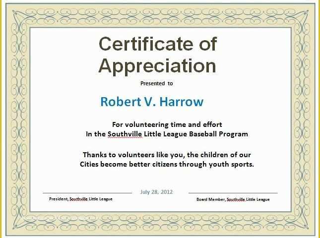 Certificate Of Recognition Template Free Of 31 Free Certificate Of Appreciation Templates and Letters