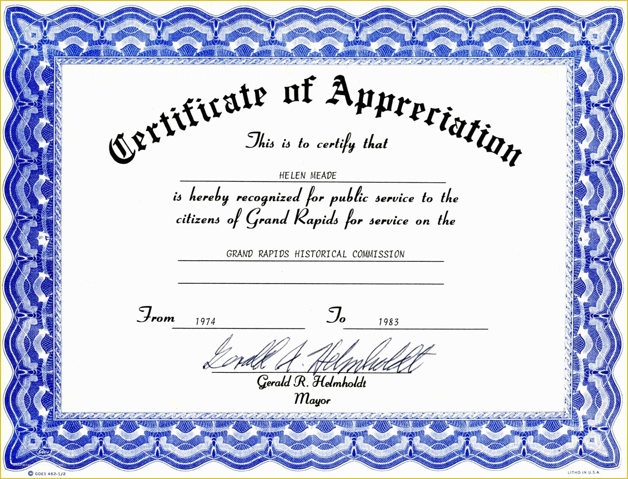 Certificate Of Recognition Template Free Of Appreciation Certificate Templates Free Download