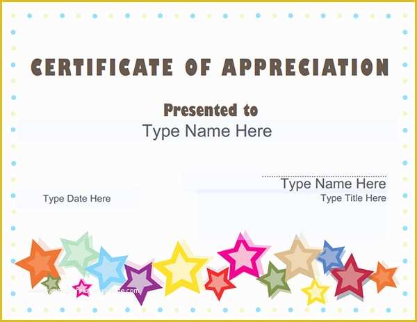 Certificate Of Recognition Template Free Of Certificate Of Appreciation Templates