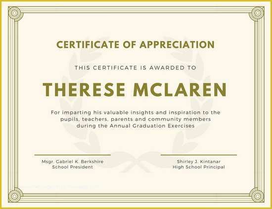 Certificate Of Recognition Template Free Of Customize 89 Appreciation Certificate Templates Online