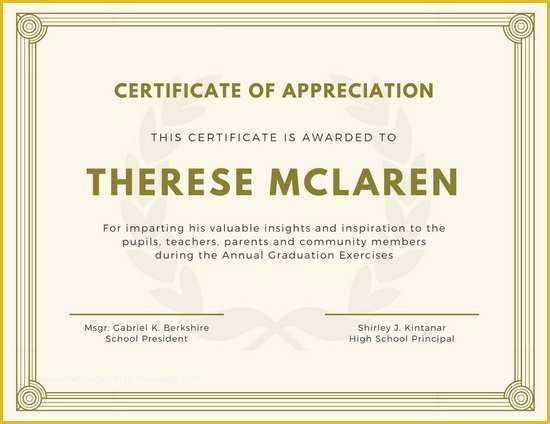 Certificate Of Recognition Template Free Of Customize 89 Appreciation Certificate Templates Online