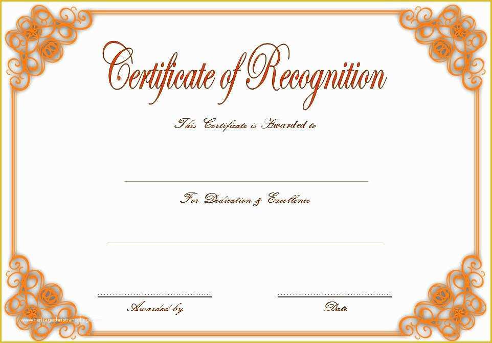 Certificate Of Recognition Template Free Of Printable Illustration Appreciation Certificate Template