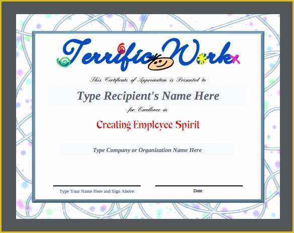 Certificate Of Recognition Template Free Of Sample Certificate Of Appreciation Templates 35