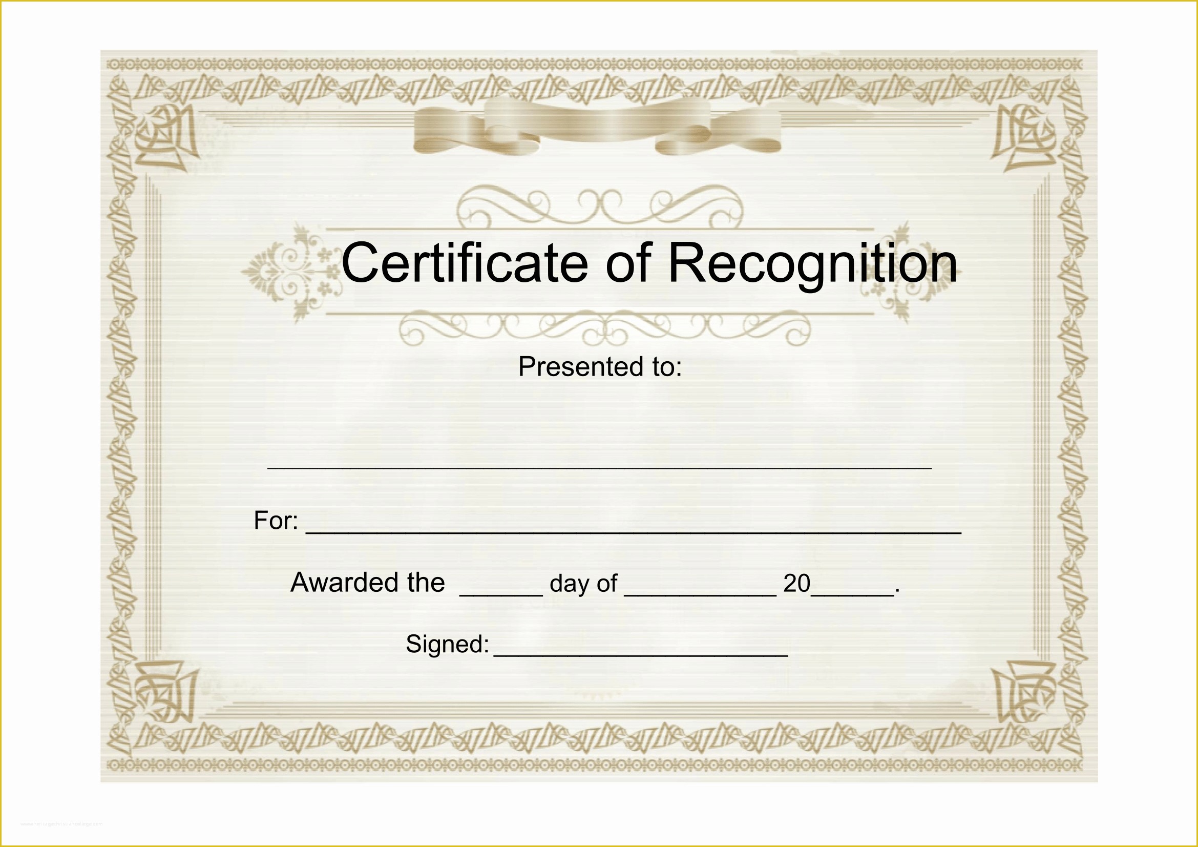 Certificate Of Recognition Template Free Of Sample Certificate Of Recognition Free Download Template