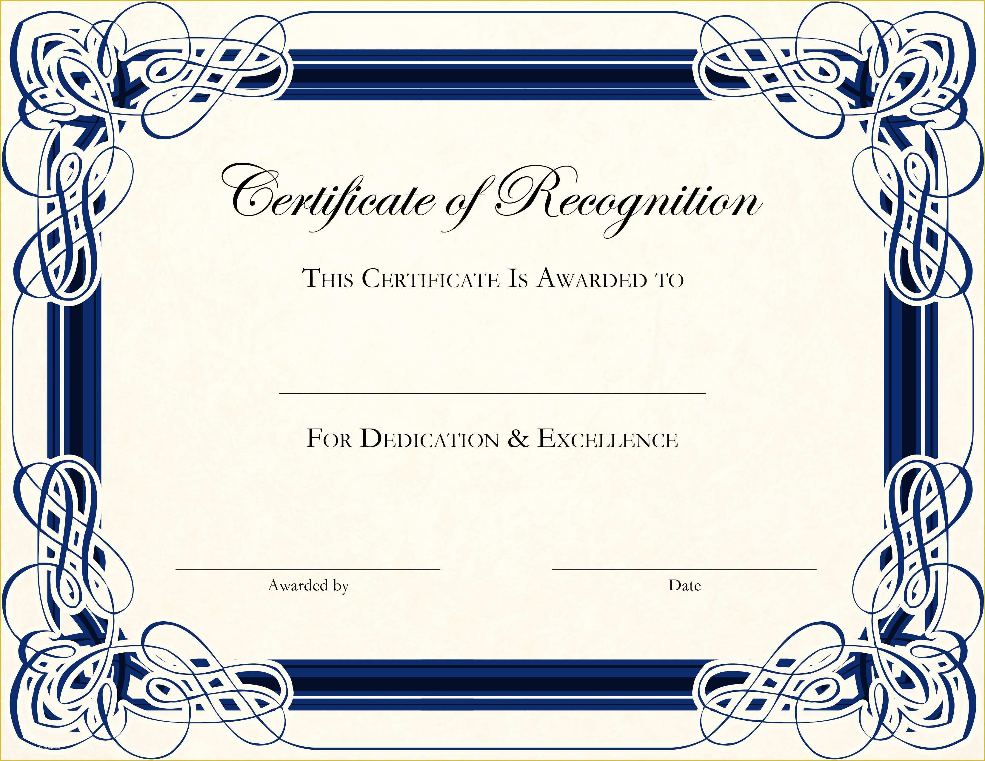 Certificate Of Recognition Template Free Of Templates for Certificates Appreciation