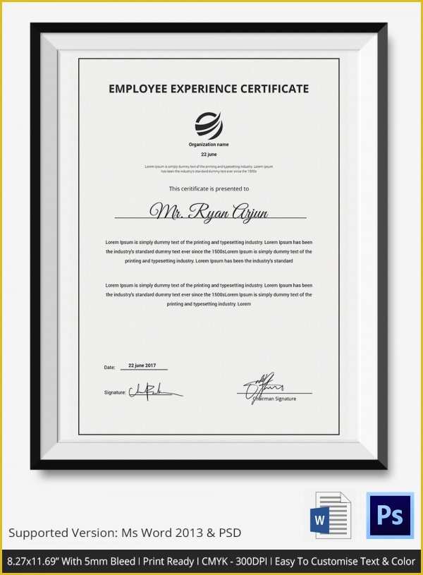 Certificate Of Service Template Free Of Certificate Of Service Template 11 Free Word Pdf
