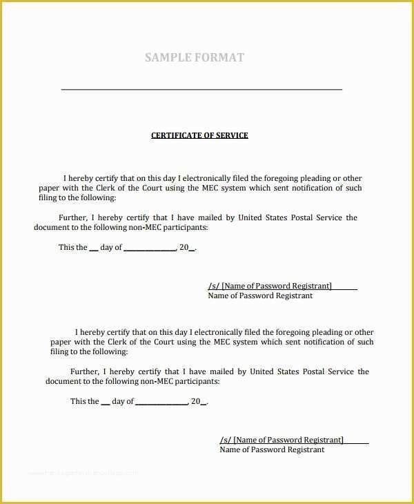Certificate Of Service Template Free Of Certificate Of Service Template 11 Word Pdf Psd Ai