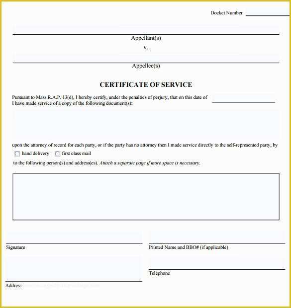 Certificate Of Service Template Free Of Certificate Of Service Template 13 Download Documents