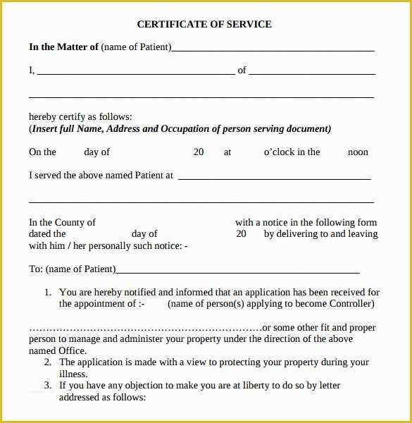 Certificate Of Service Template Free Of Certificate Of Service Template 13 Download Documents