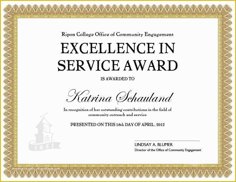 Certificate Of Service Template Free Of Long Service Award Certificate Template Invitation Template