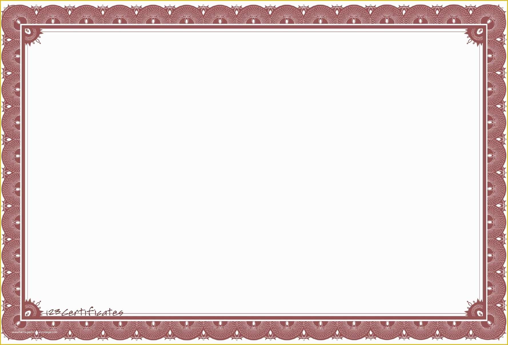 Certificate Templates Free Download Of Free Certificate Borders to