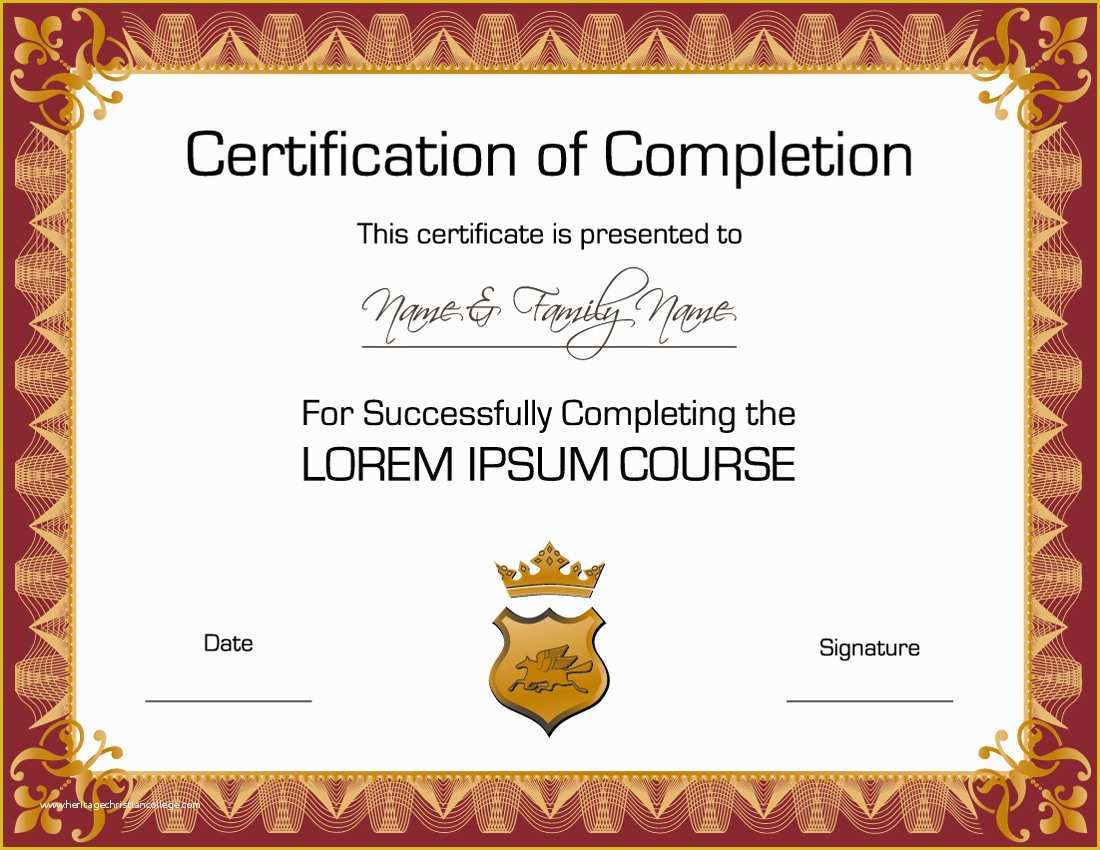 Certificate Templates Free Download Of Free Certificate Templates