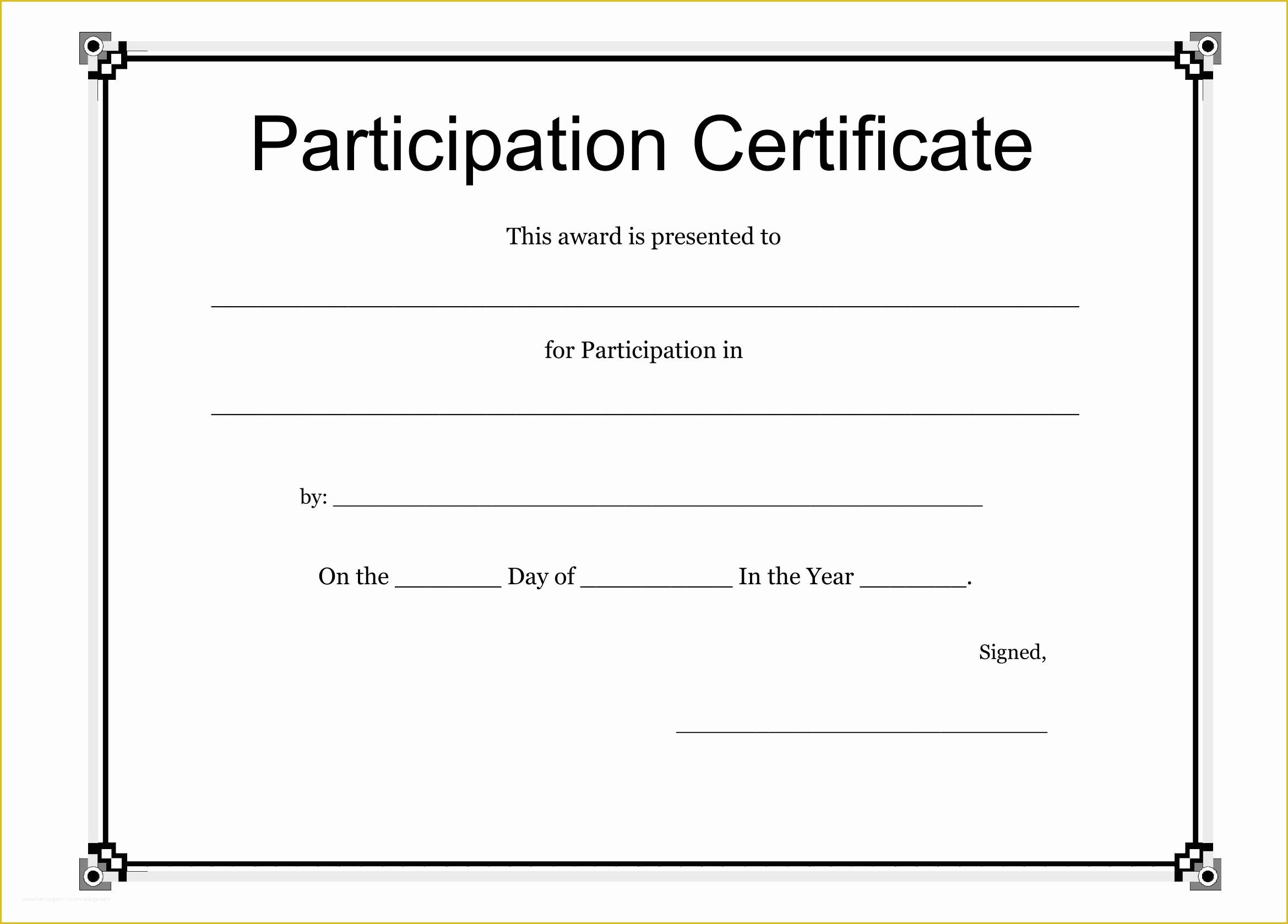 Certificate Templates Free Download Of Participation Certificate Template Free Download