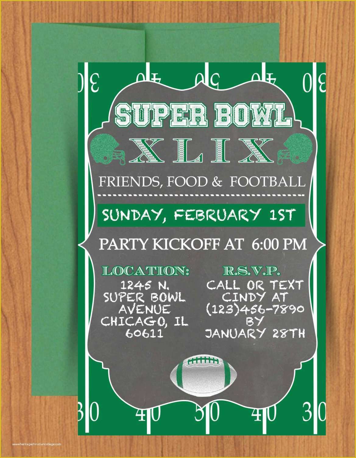 Chalkboard Invitation Template Free Of Chalkboard Super Bowl Invitation Editable by Mydiydesigns