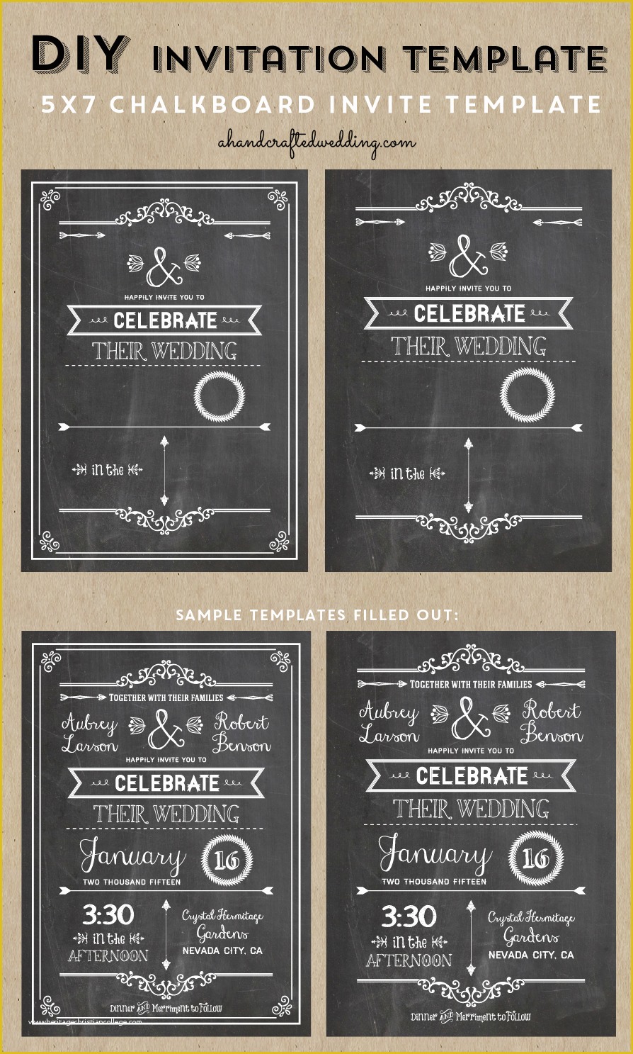 Chalkboard Invitation Template Free Of Check Out This Printable Diy Chalkboard Wedding Invitation