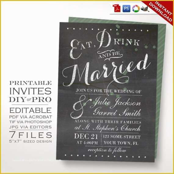 Chalkboard Invitation Template Free Of Wedding Invitation Template Chalkboard Wedding Invitation