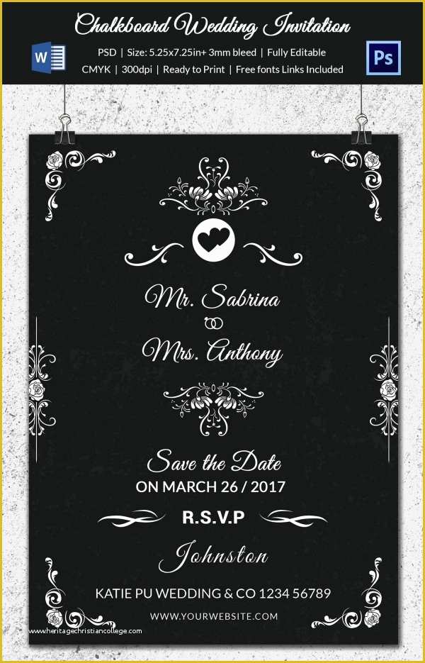 Chalkboard Invitation Template Free Of Wedding Program Template 61 Free Word Pdf Psd