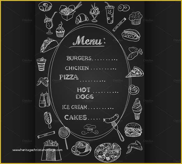 Chalkboard Menu Template Free Of 22 Chalkboard Menu Templates – Free Sample Example