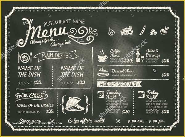 Chalkboard Menu Template Free Of 28 Chalkboard Flyers Ai Psd Vectort Esp