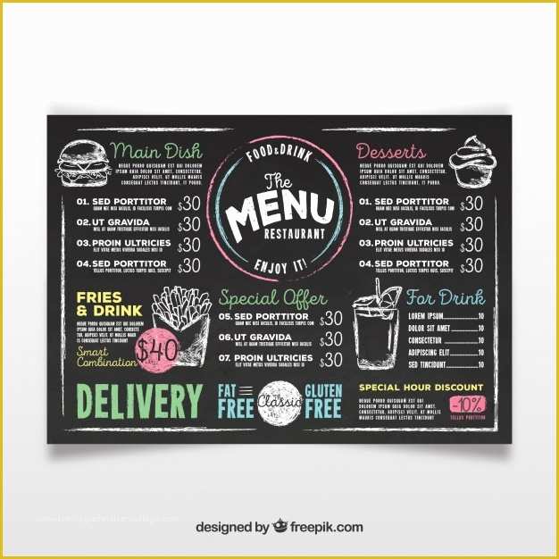 Chalkboard Menu Template Free Of Chalkboard Menu Vectors S and Psd Files