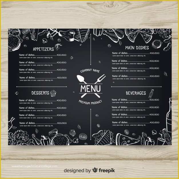 Chalkboard Menu Template Free Of Elegant Restaurant Menu Template with Chalkboard Style