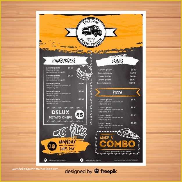 Chalkboard Menu Template Free Of Restaurant Menu Template with Chalkboard Style Vector