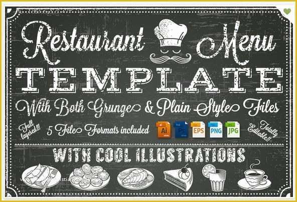 Chalkboard Menu Template Free Of Vector Chalkboard Menu Template