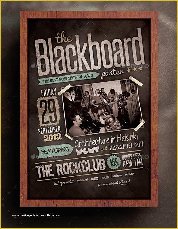 Chalkboard Poster Template Free Of 20 Cool Chalkboard Flyer Templates Print