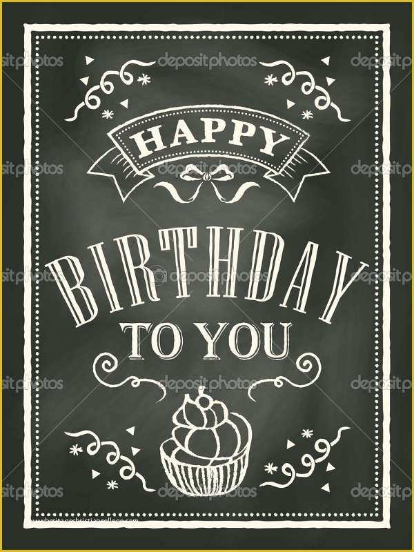 Chalkboard Poster Template Free Of 25 Birthday Poster Templates Psd