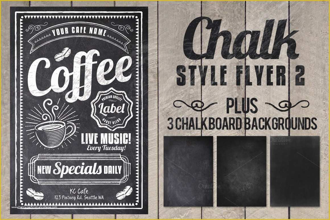 Chalkboard Poster Template Free Of Chalk Flyer Flyer Templates On Creative Market