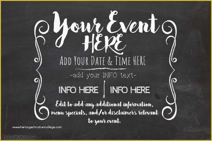 Chalkboard Poster Template Free Of Chalkboard Menu School event Chalk Specials Black Board