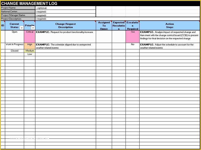 Change Management Template Free Of Change Log Templates – 10 Free Sample Templates – Download