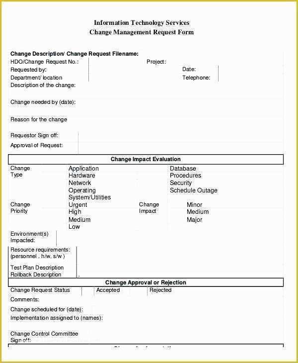 Change Management Template Free Of Change Management ate Project Request Excel Approval