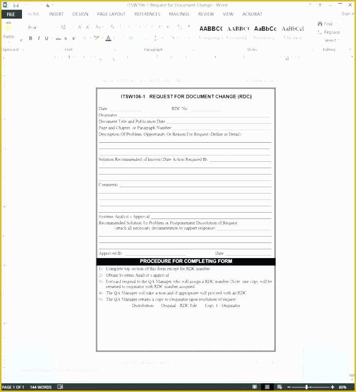 Change Management Template Free Of Change Management Template software Project Change Request