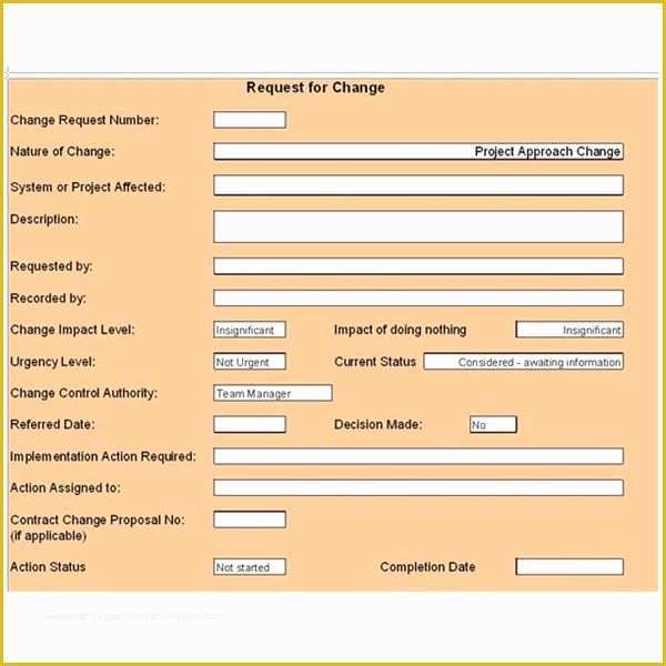 Change Management Template Free Of Free Change Control Template Download &amp; Customize for