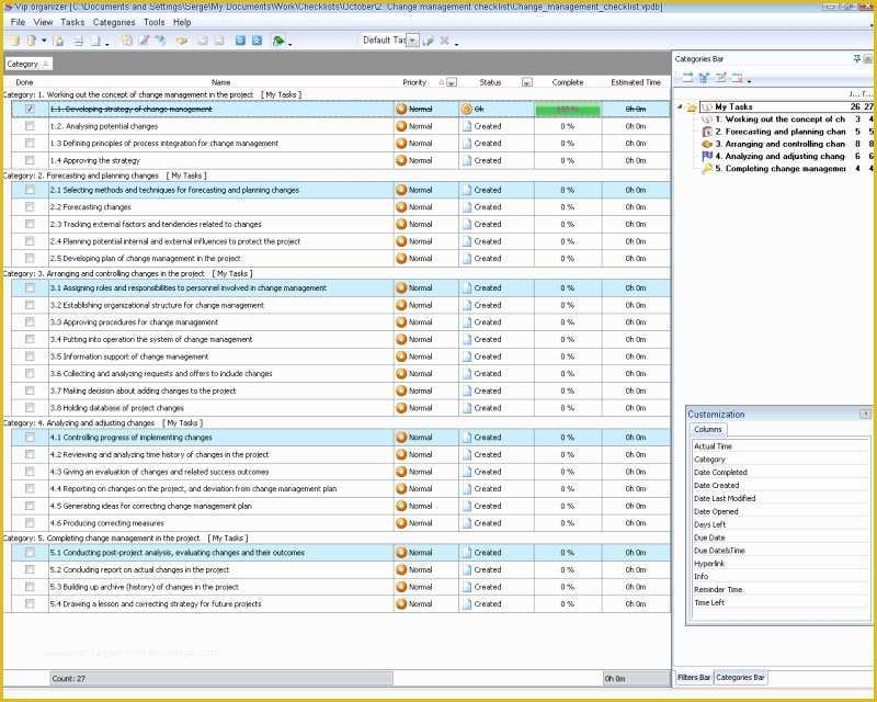 Change Management Template Free Of Project Management Templates