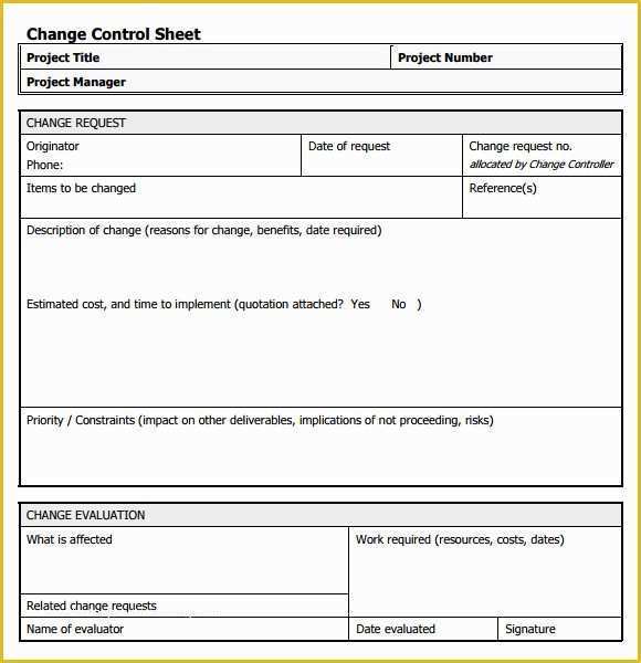 Change Management Template Free Of Sample Change Request Template 9 Free Documents In Pdf