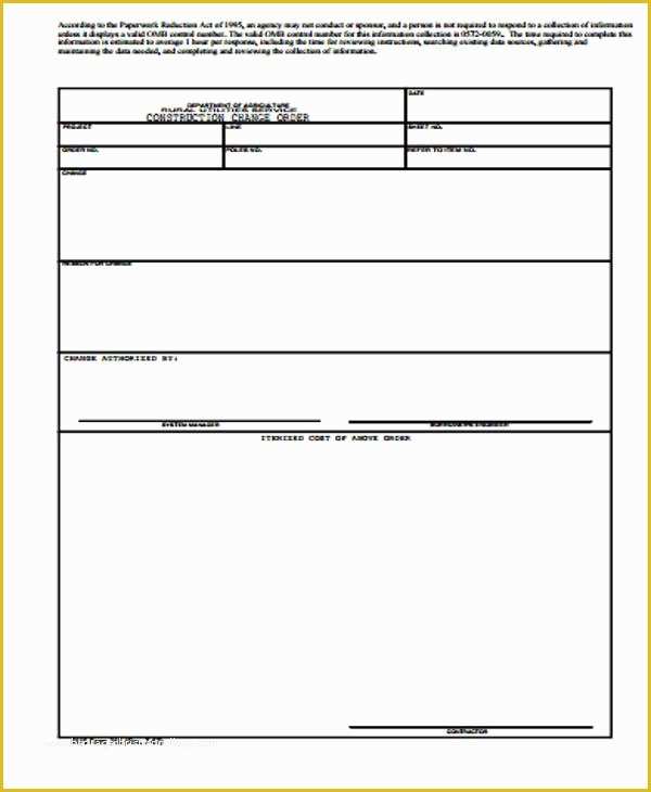 Change order Template Free Download Of 11 Change order Template Free Download