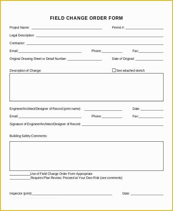 Change order Template Free Download Of 12 Sample Change order forms