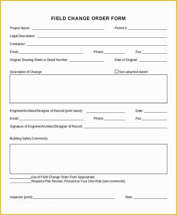 Change order Template Free Download Of 12 Sample Change order forms