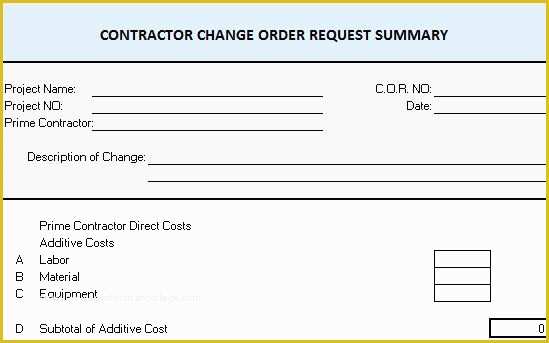 Change order Template Free Download Of 27 Of Basic Contractor Draw Request Template