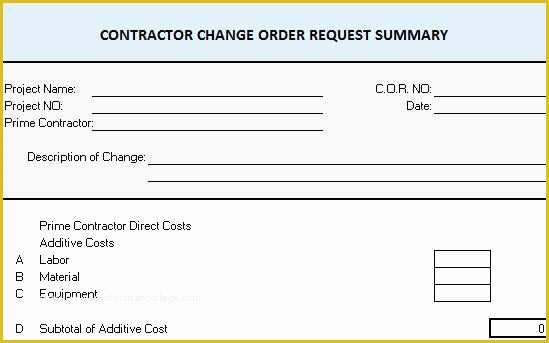 Change order Template Free Download Of 27 Of Basic Contractor Draw Request Template